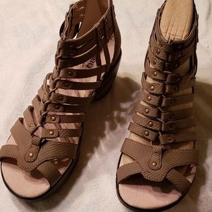 JBU by JAMBU Jean Snake Print Gladiator Sandal